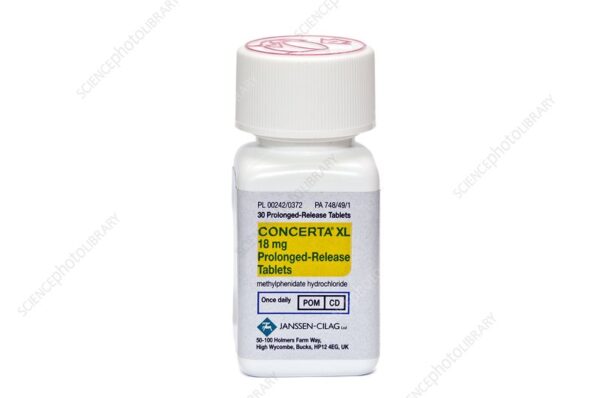 Bottle of Concerta XL drug Concerta XL 18 mg